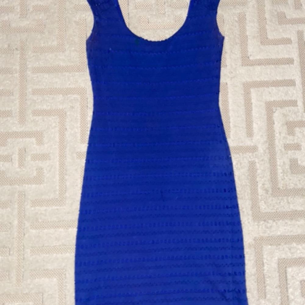 Tight fitting, sexy royal blue dress